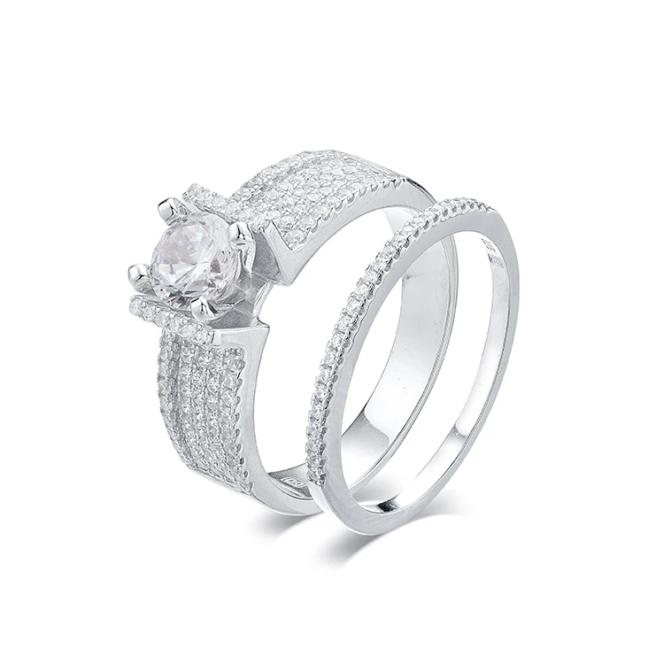 Fashion women wedding engagement 925 silver ring