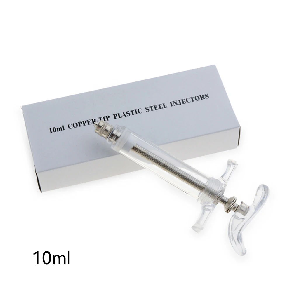 10ml 20ml 30ml 50ml Animal Injector For Pig Cow Plastic Vaccine Injection For Farming Adjustable Veterinary Syringe
