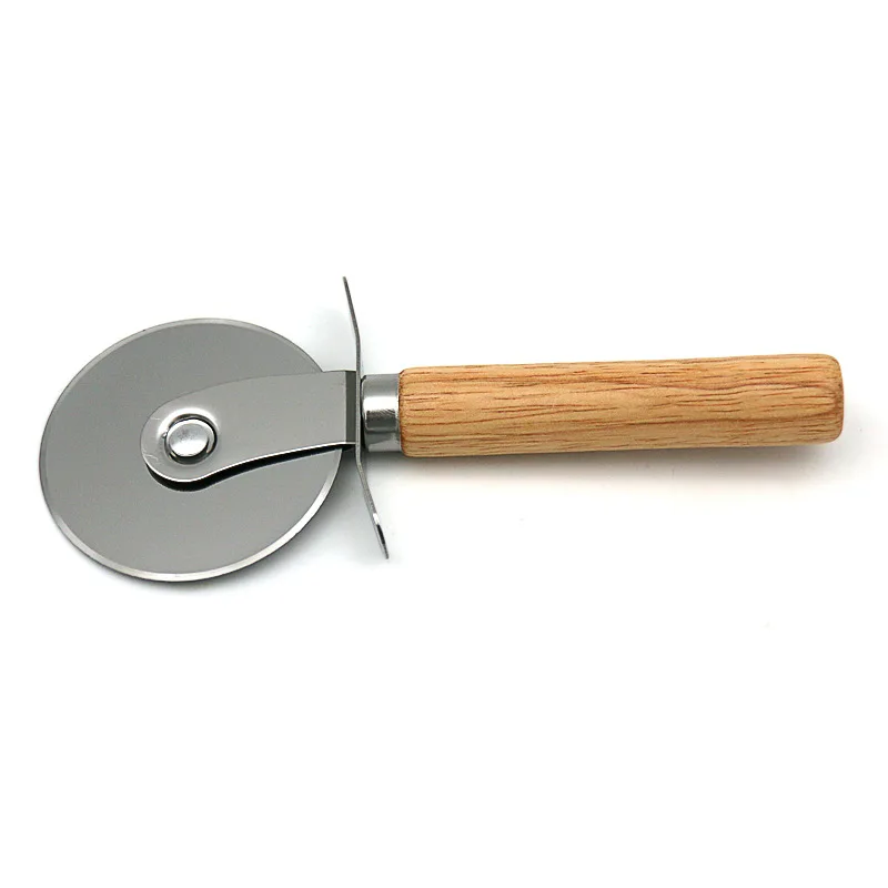 stainless steel pizza cutter wood handle pizza cutters wheels
