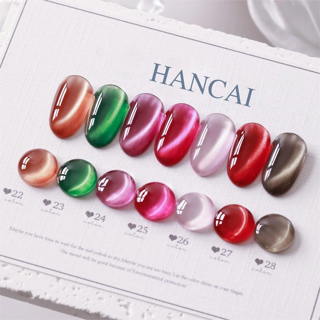 Newest Glass Beads Magnetic Cats Eye Nail Gel Polish 48 Colors High Quality Wholesale Cat Eye UV Gel Nail Polish