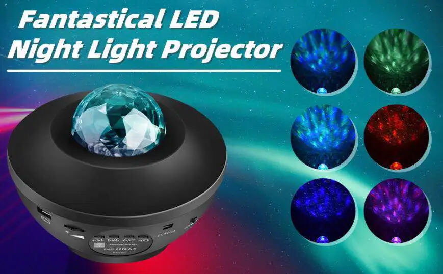 LED Starry Sky Projection Light Sleeping Instrument Moon Acrylic Water Pattern Light Stage Night Light