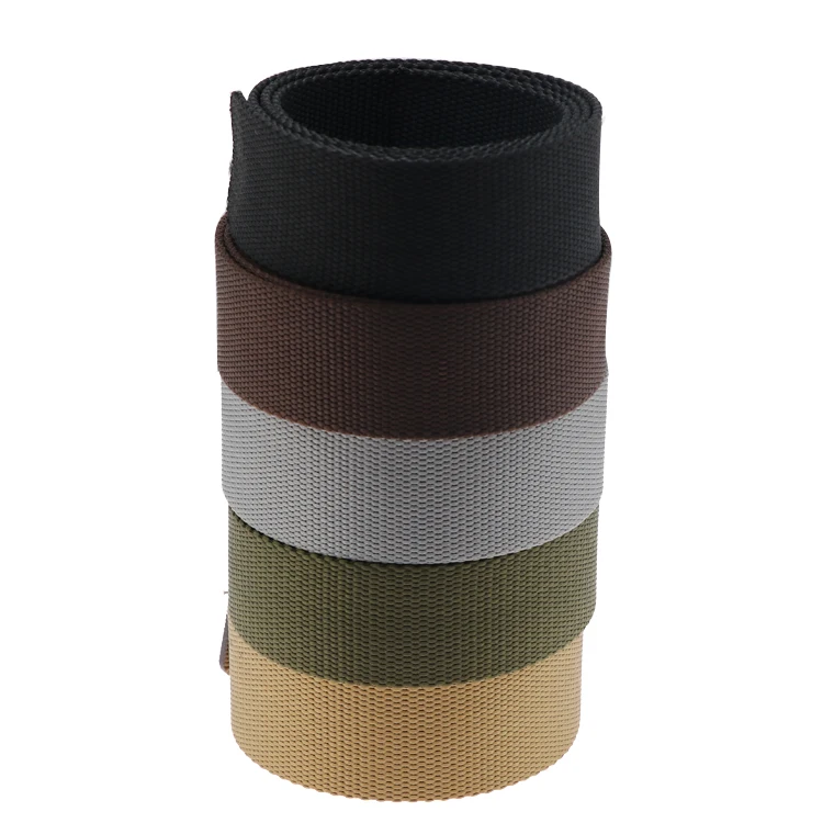 Custom  1.25 inch Nylon Tape Strap Black Web Belt 50yards per roll Nylon Webbing for Waist belt