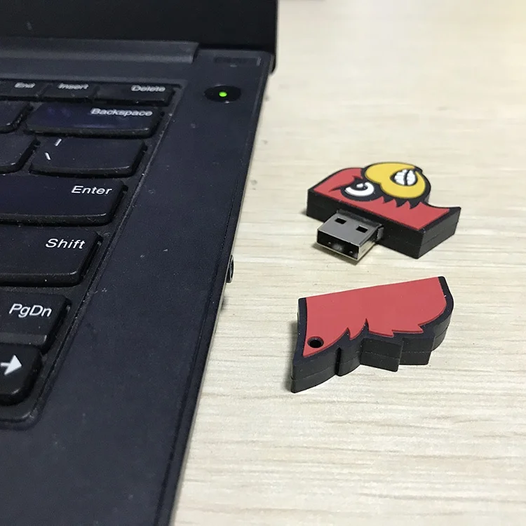 Custom Logo Red PVC Plastic Rubber Design USB Flash Drive for Business Computer School or Office Promotional Gift