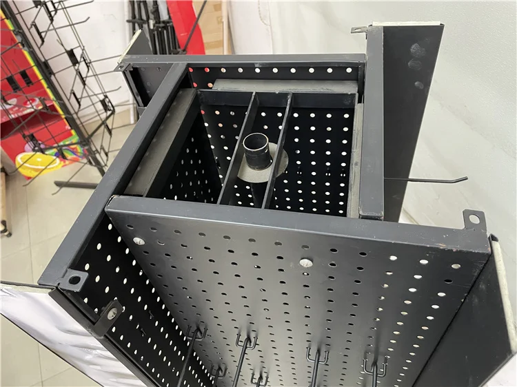 Four-Sided Metal Rotating Display Stands With Hooks Shop Clothing Accessories Four Sided Rotating Pegboard Display Rack