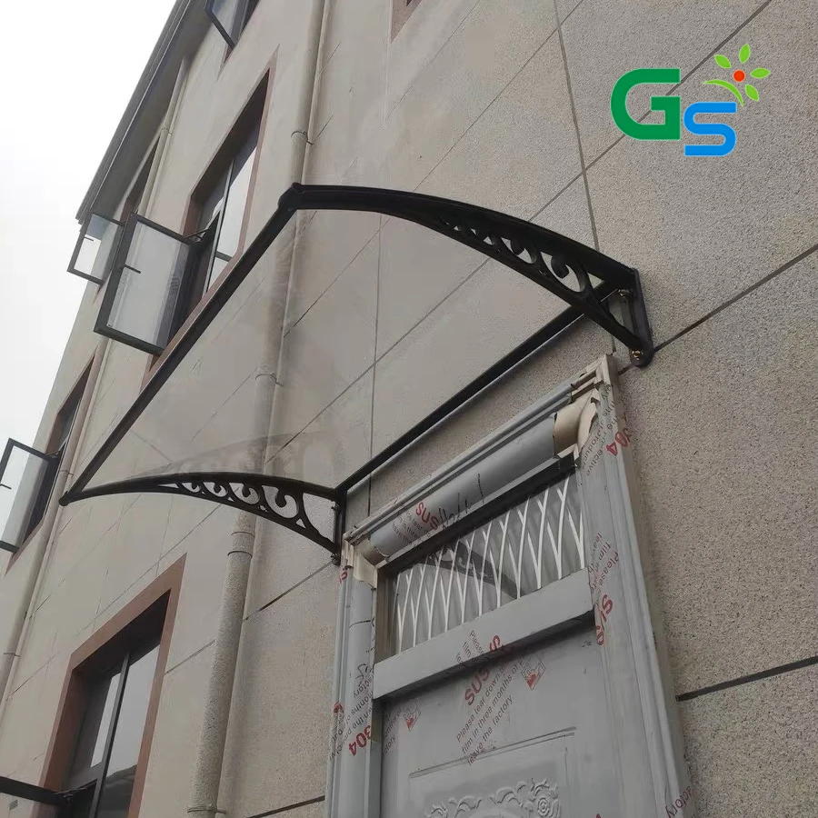 OEM customized 60*80cm waterproof outdoor door window polycarbonate roof material canopy awning