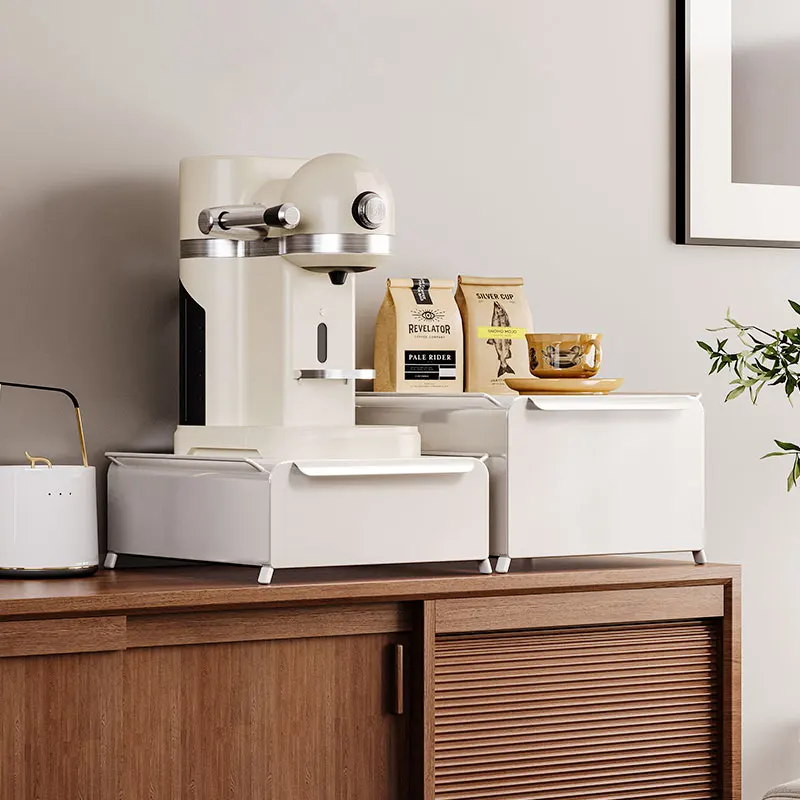 New 2 tier desktop dolce gusto holder Stackable metal coffee capsule slidng drawer nespresso pod cup mug storage box dust proof