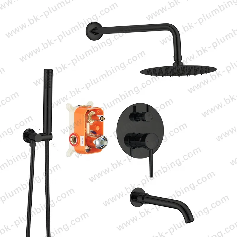 Ducha Empotrada Cepillado Wall Mounted Double Handle Bath Shower Valve Rainfall Antique Brass Shower Mixer