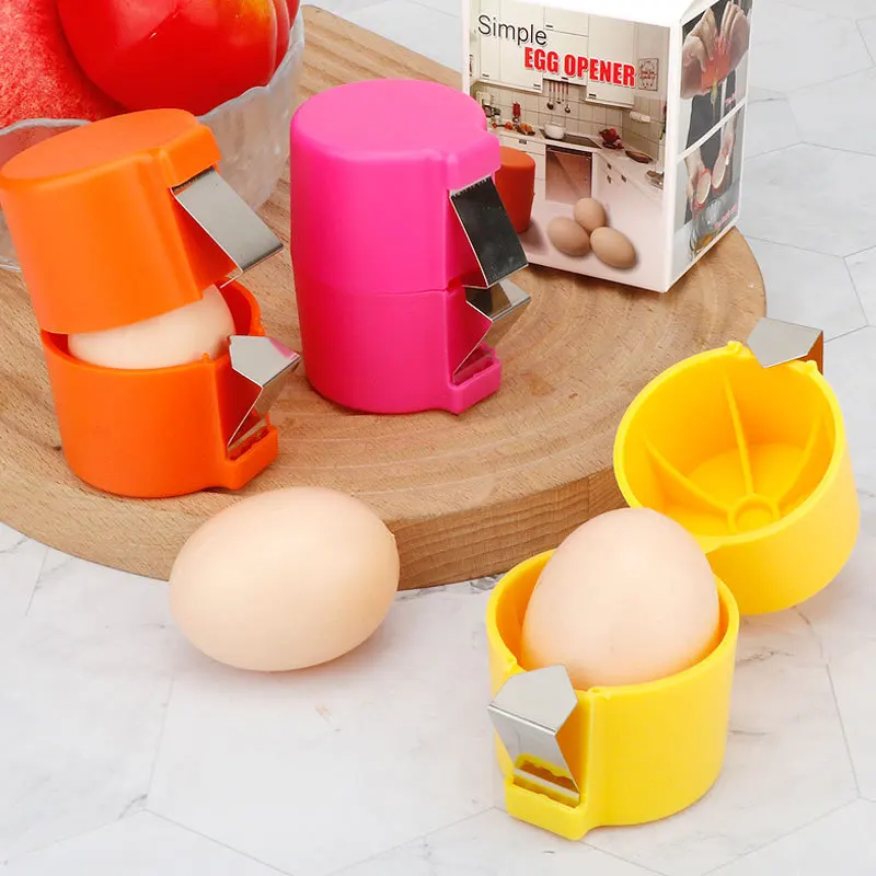 Creative Kitchen Tool Gadget Egg Shell Opener Peeler Breaker Separator Divider Plastic Egg Shell Opener for Hard Boiled Eggs