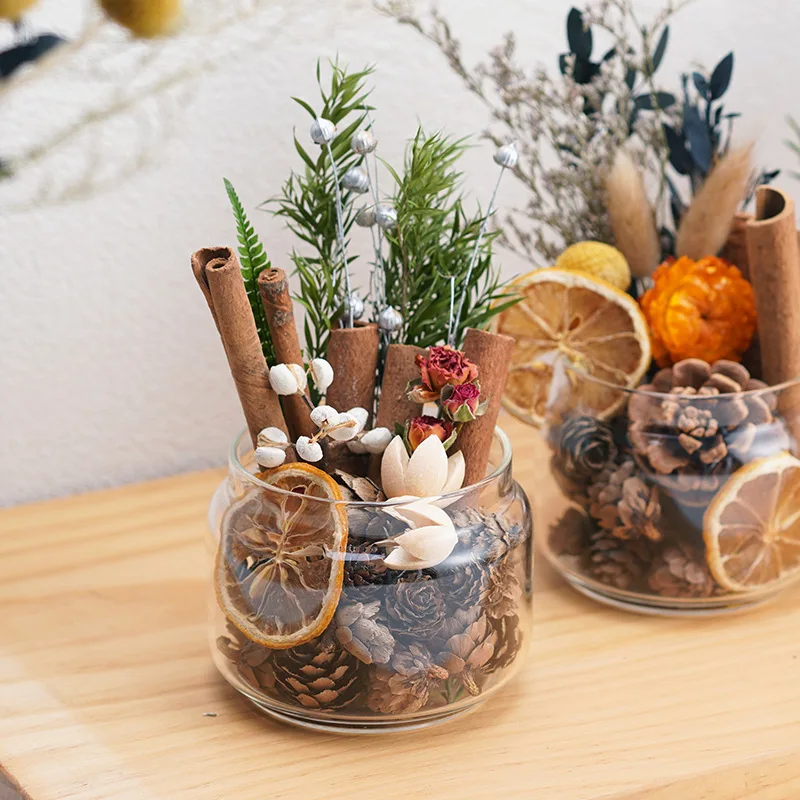 1 Box Mix Dried Flower Material Lemon Slice Rose Bud Head Lavender Granule DIY Scented Candle Wax Slice Decorative Wedding Deco