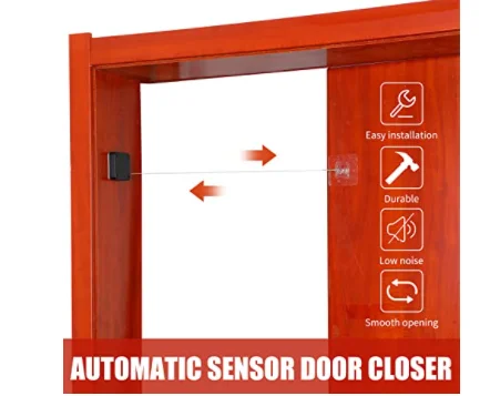 Automatic Door Closer Punch-Free Multifunctional Automatic Sensor Door Closer Residential r with 304 Stainless Steel Drawstring