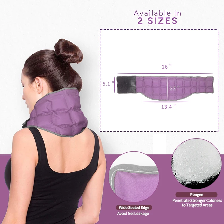 World-bio Hot Cold Cyrotherapy Heating Cooling Pad Compression Wrap Moist Heat Pack for Neck Shoulder Pain Relief purple