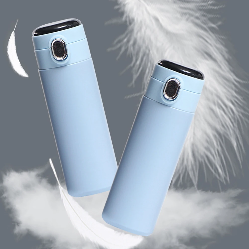 Replaceable Battery LED Temperature Display Stainless Steel Bounce Cup Vacuum Tumbler Pop Up Lid Coffee Mug Pea Thermos