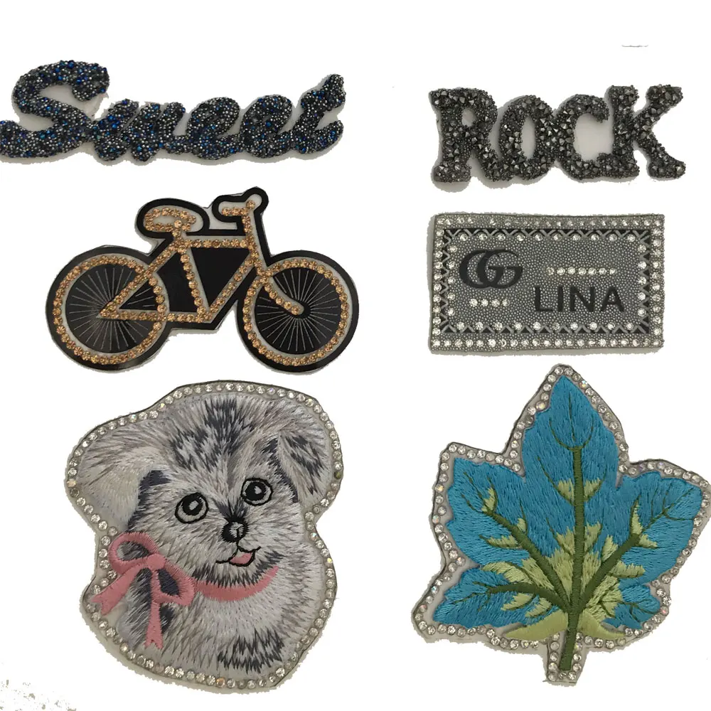 Custom hotfix iron on crystal rhinestone applique sticker hot fix strass diamond stone patch for cloth shoes phone cosmetic case