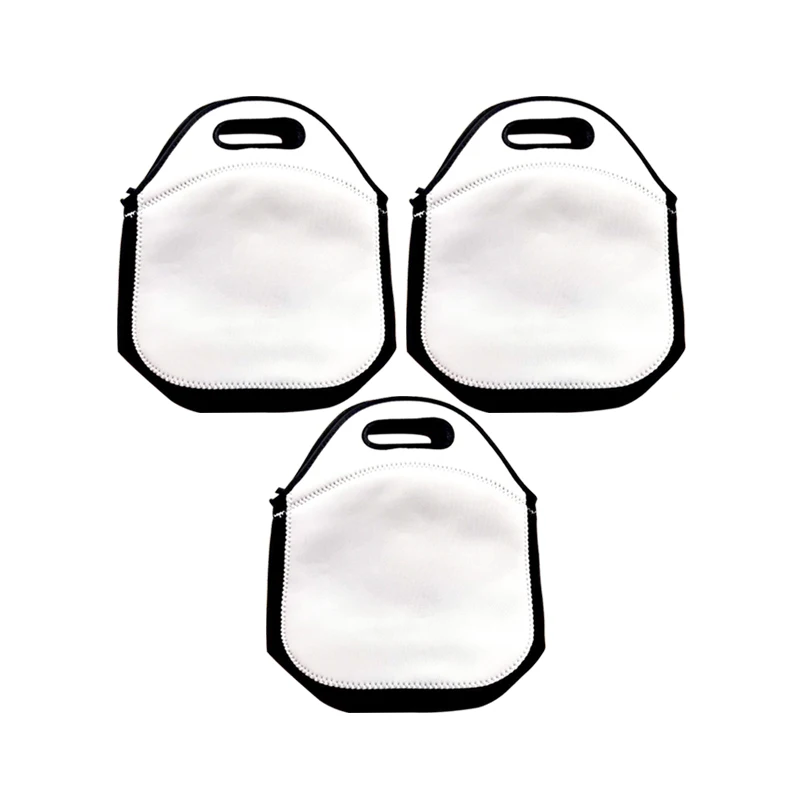 Portable big size insulated blank white neoprene lunch cooler bag for sublimation