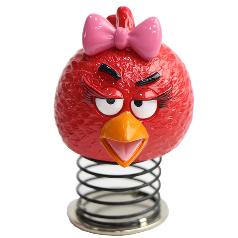 Custom Shaking Head Spring Birds Red Figurine For Car Dash Board Decorations Cute And Interesting Angry