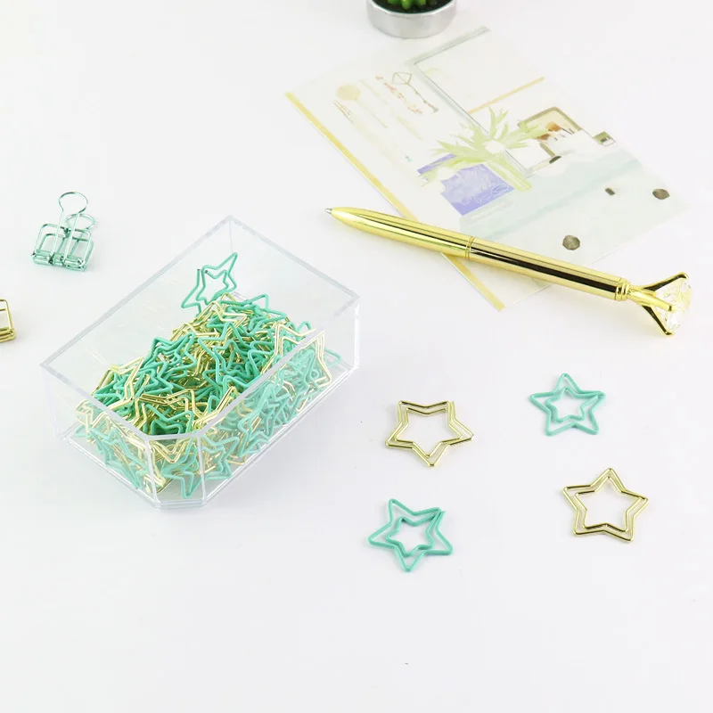 Gold star shape paper clip custom/ wholesales office & school paperclip