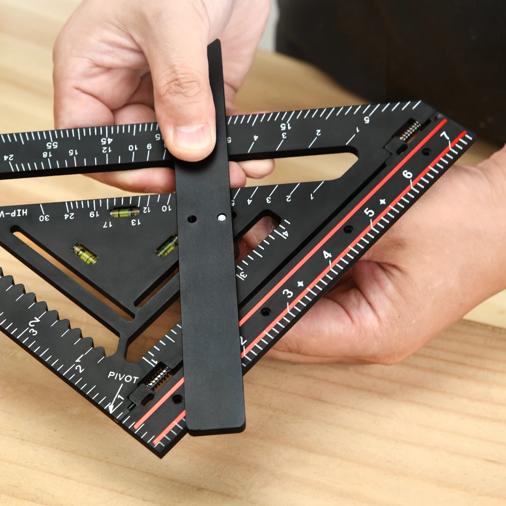 Innovative Triangle Rafter Square Woodworking Adjustable plastic From 90 or 180 Degrees for Accurate Flat Surface Work