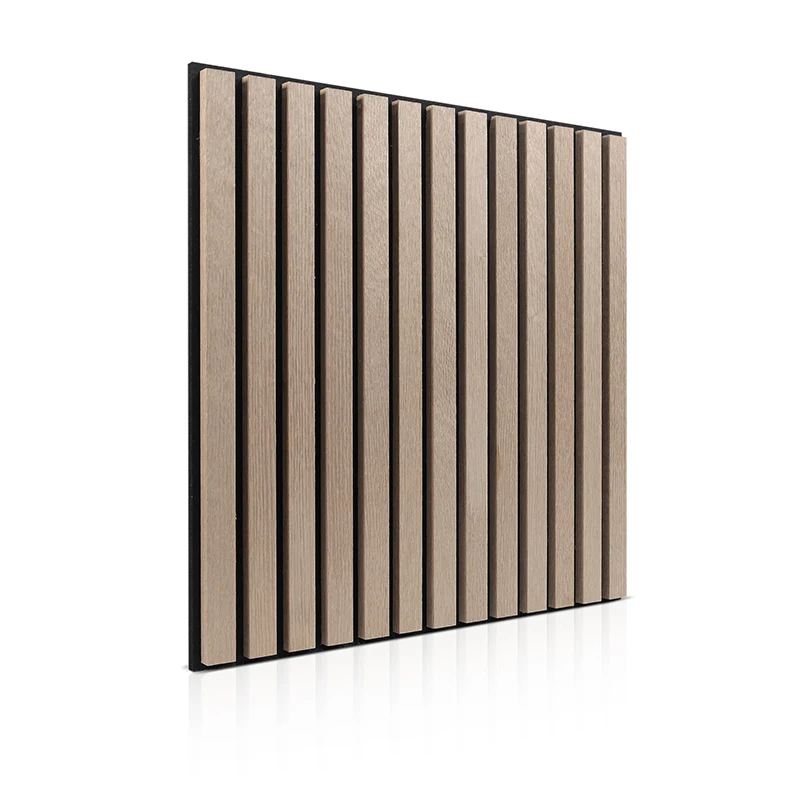 2pcs 518X518mm wooden slat acoustic panels sound proof wall panel Eco-friendly decoration MDF polyester fiber acoustic panel
