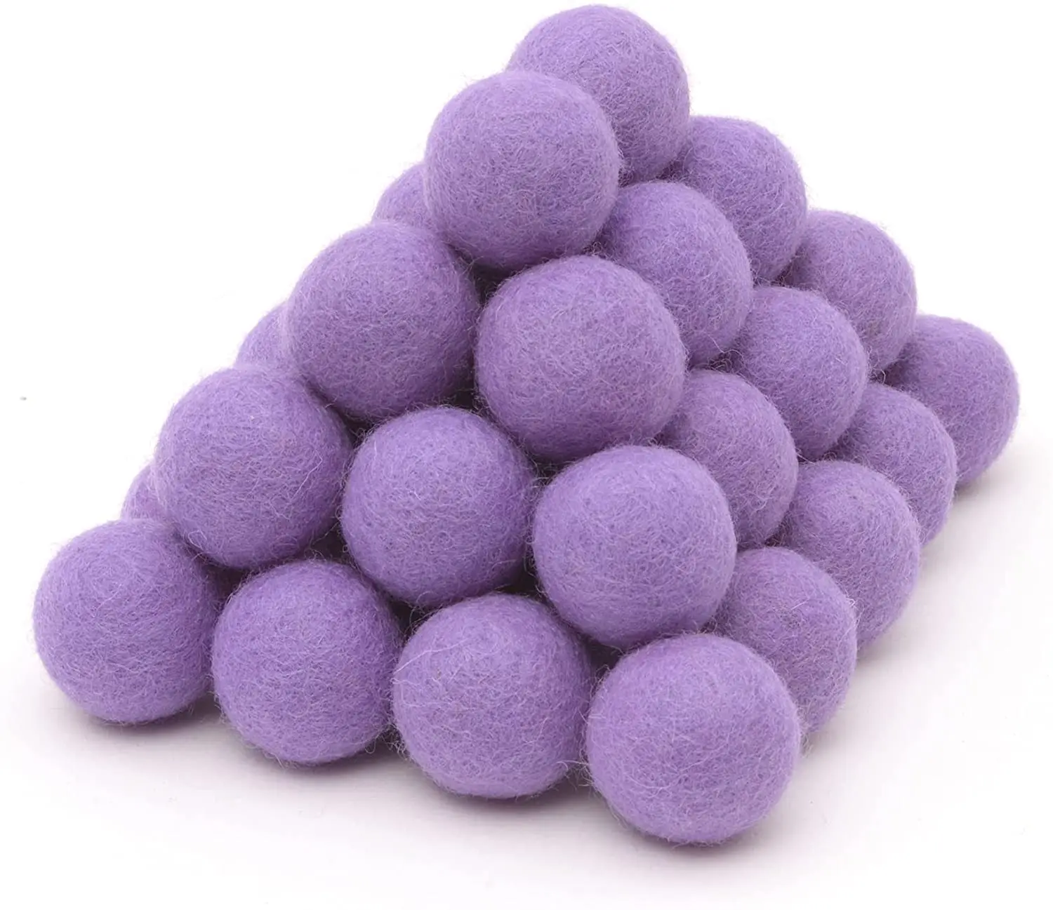 Шерстяной шар, войлочный таблеточный шар 2,5 см-1 дюйм, фетр ручной работы, чистый лавандовый цвет, Рождественское украшение