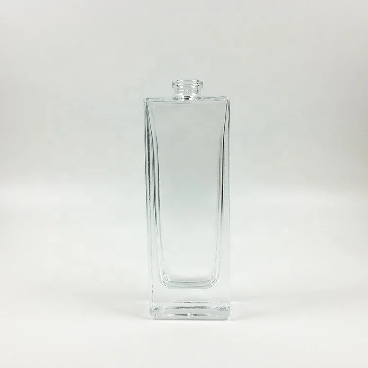 hot sale clear thin rectangle perfume bottle empty 50 ml wholesale dubai with black cap
