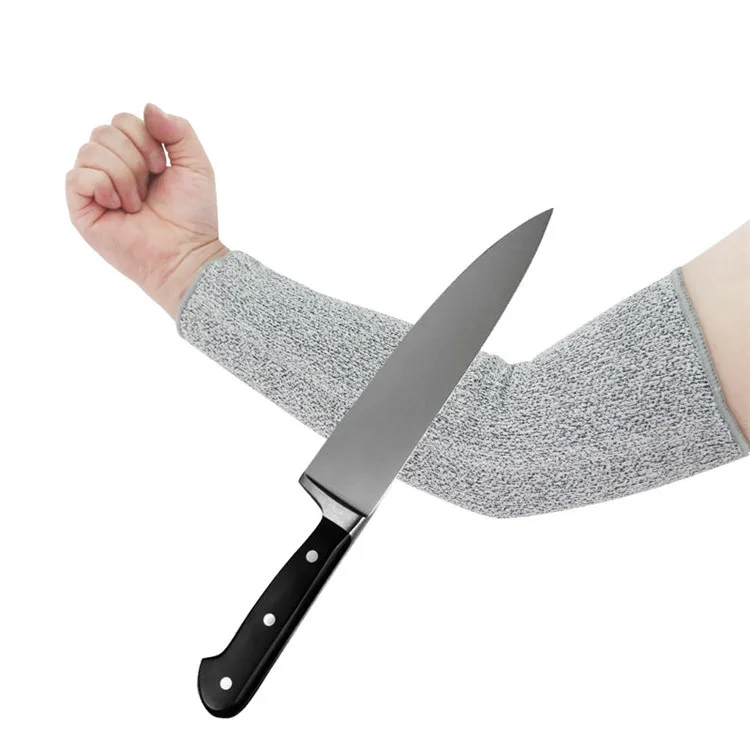 Level 5 Hppe Knitted Protection Cut Resistant Gloves Long Arm Sleeves For Kitchen Cooking Gardening