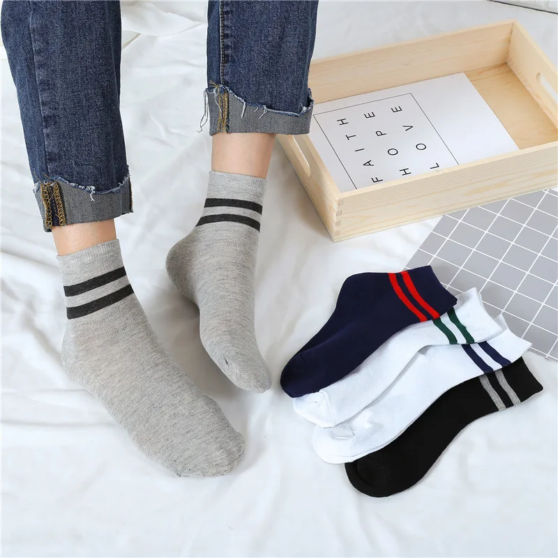 Носки мужские однотонные, дышащие спортивные Нескользящие, до щиколотки, для отдыха, Осень-зима