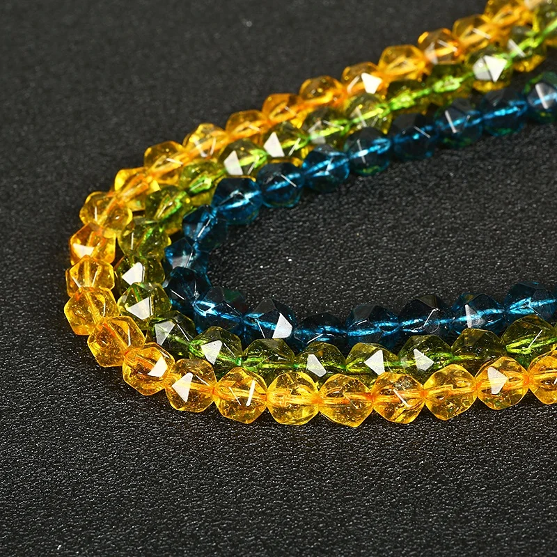 Wholesale Blue Crystal Faceted Super Seven Olive Transparent Irregular Topaz Quartz Loose Beads Crystal