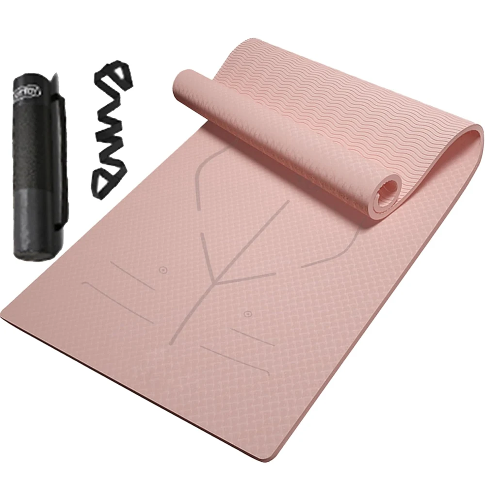 Wholesale 6mm/8mm/10mm Yoga Mats Eco Friendly Anti Slip TPE Yoga Mat Custom Logo and Color TPE Yoga Mat