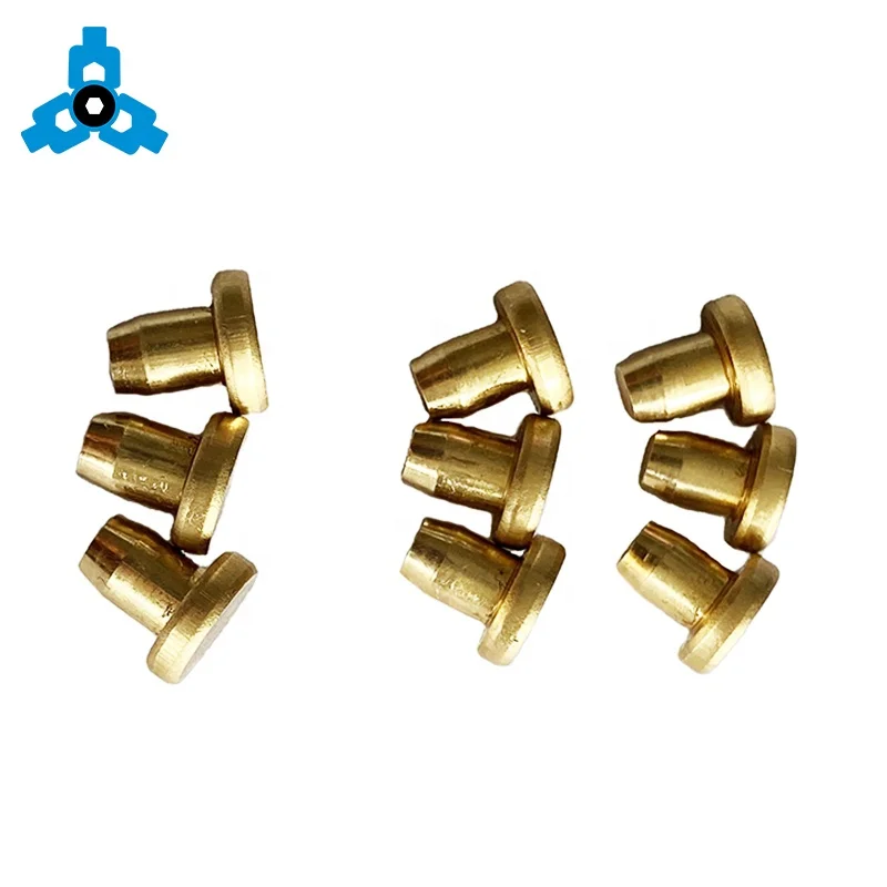 custom hardware screws Solid Pure Copper  Blind Rivets Brass Flat Round Head Metal Pin OEM rivet screw