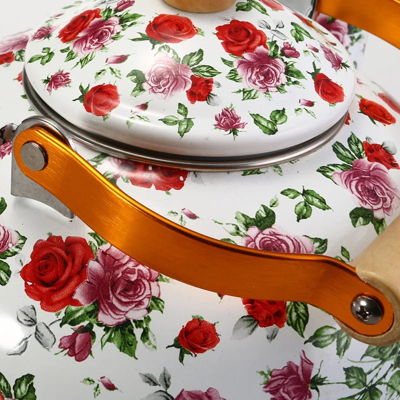 Factory Wholesale High quality best selling big size fat pot kitchenware enamel kettle with wooden handle