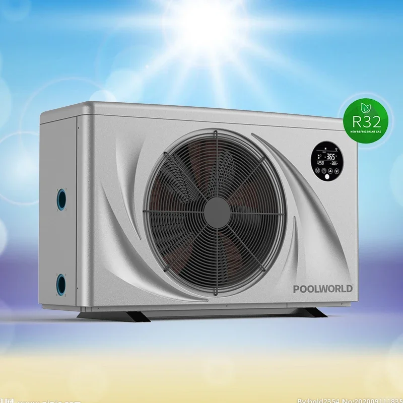 China supplier New Design R32 Full Inverter heat pump housed outdoor swim pool equip heat pump pool