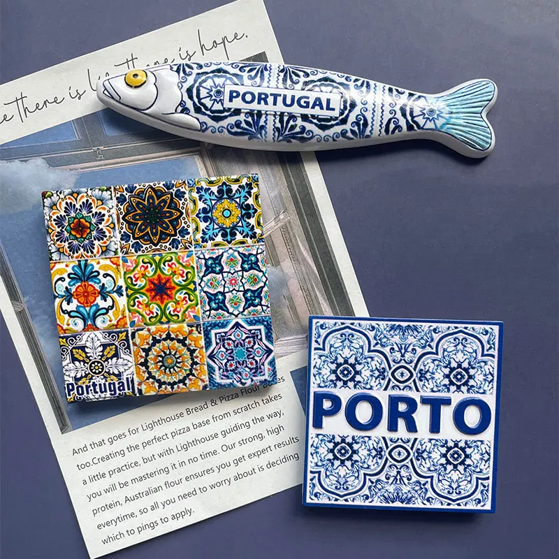 Custom Made High Quality Cheap Porto Lisboa Lisbon Souvenir Magnets 3D Resin Souvenir Fridge Magnets