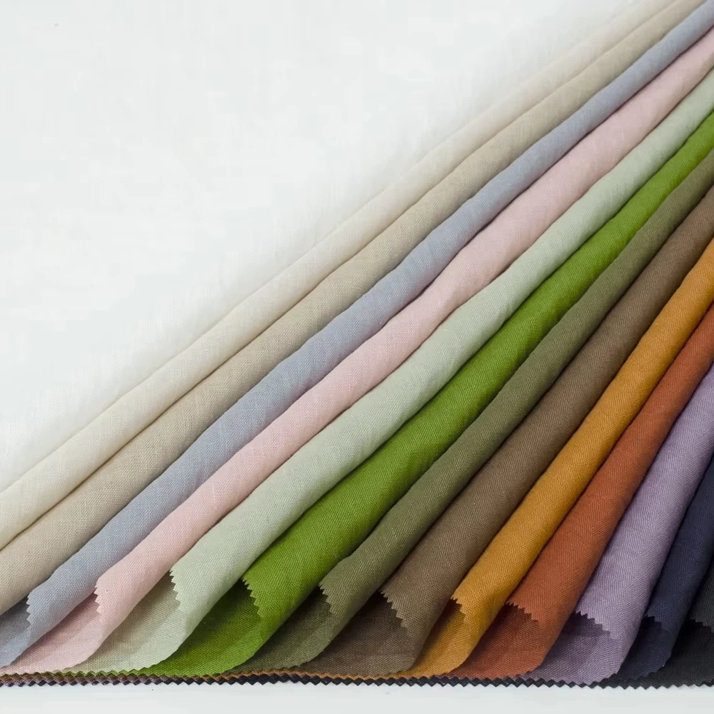 2121# Wholesale nature organic 100%hemp woven fabric eco friendly washing pure hemp for clothing shirts