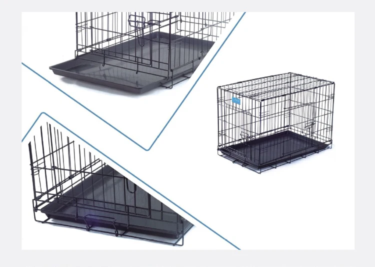2023 Hot Sale Amazon New Large Portable Kennel Puppy Black Foldable Carrier Stainless Steel Kennel Dog Cages Pet Cage for Sale