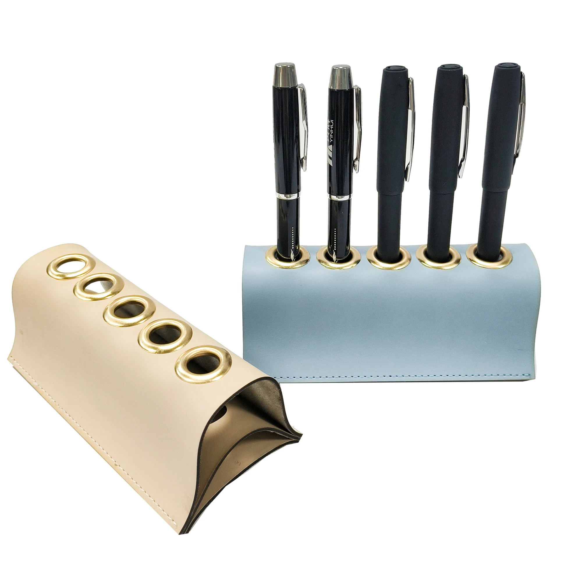 2024 Заводская Новая высококачественная кожаная подставка для ручек переносная