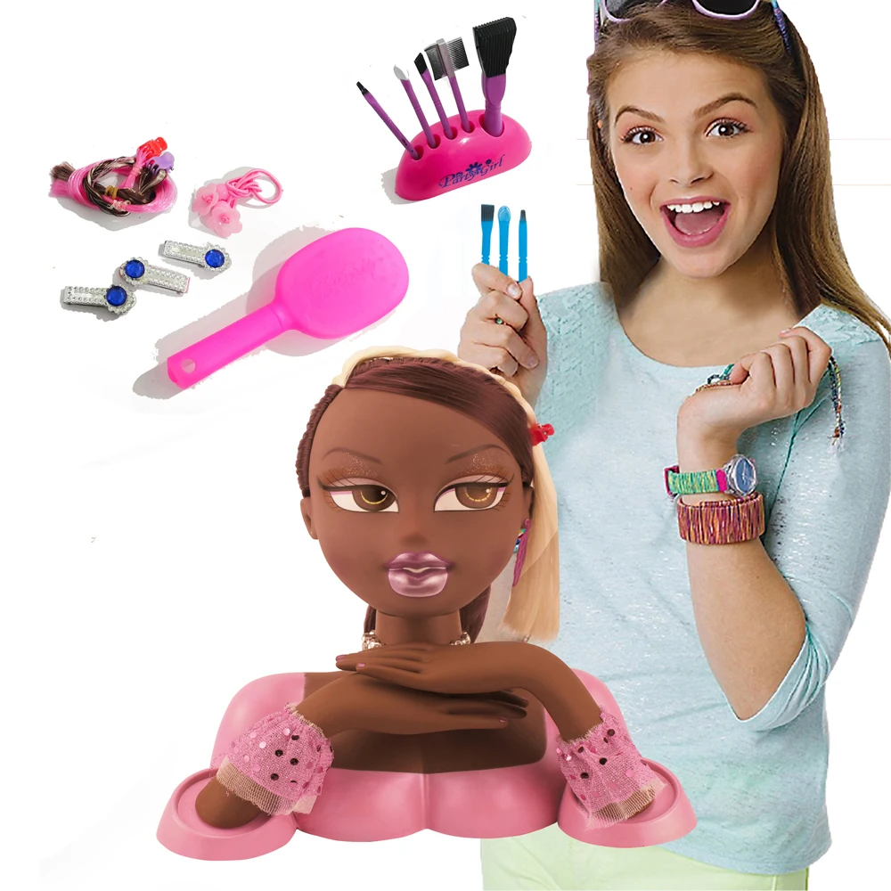 32 Inch Fashion Makeup Doll Head Lovely Half Body Makeup Doll Head Popular Gift for Little Girls