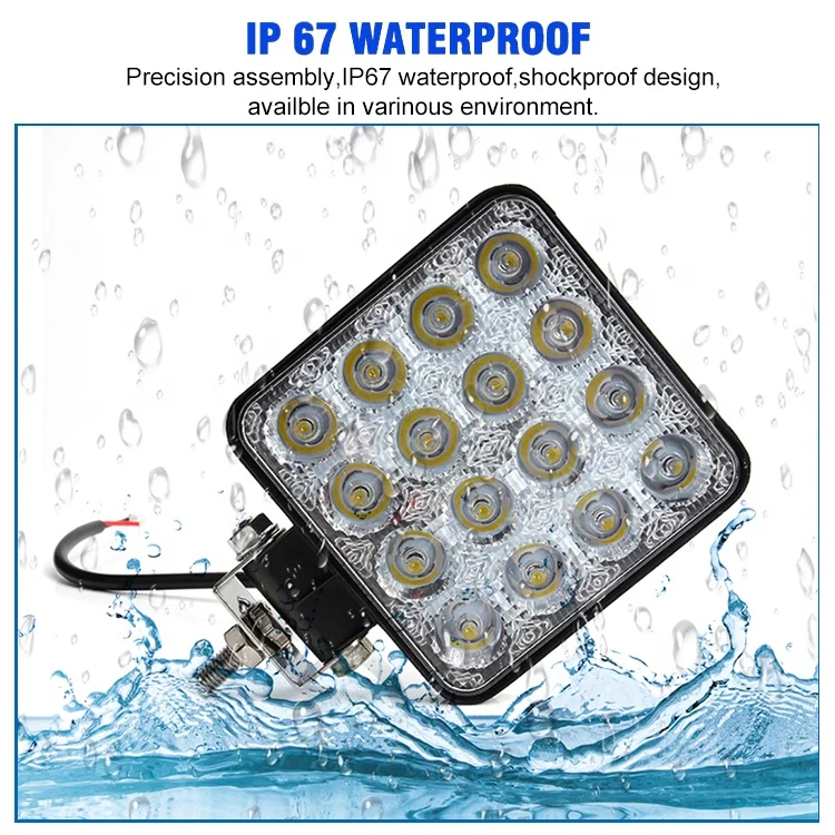 Led Work Light 48w 45w 18w 27w 40w 24v 12v Led Driving Light Flood Spot Square For Truck Tractor Car Offroad Vehicle Trailer