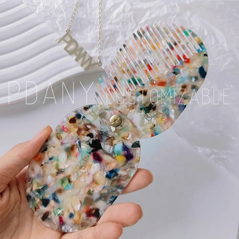 PDANY Custom High Quality Pocket Mini Mirror Portable Makeup Mini Comb With Mirrors for easy make up tools