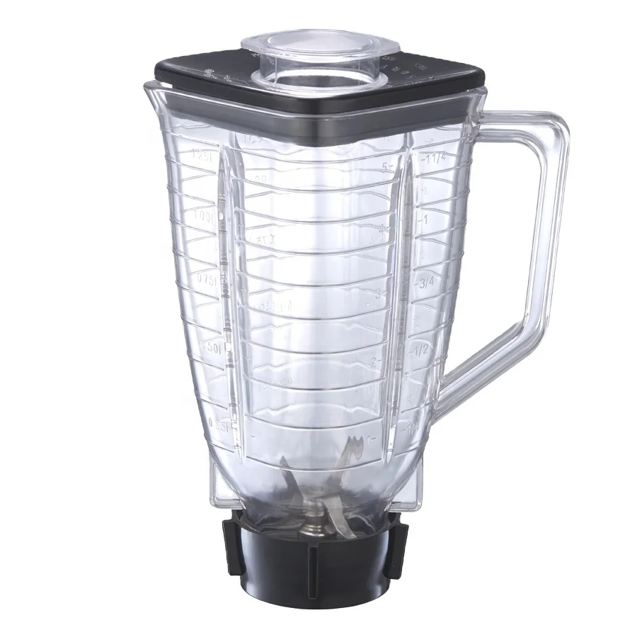 OS brand 1.25L plastic blender jar /Square blender jar with lid and base/Blender spare part