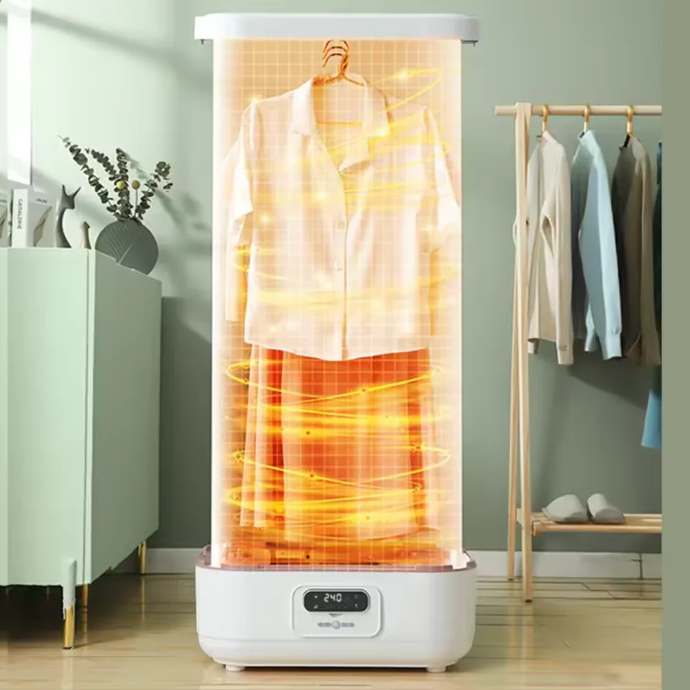 Smart Remote Control Portable Clothes Dryer UV Electric Laundry Dryer with Wrinkle Dresser Steam Iron Dryer Household Use