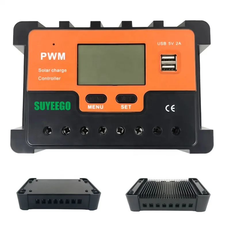 SUYEEGO 12v 24v solar charging controller PWM lithium ion battery solar charge controller 50A 60A