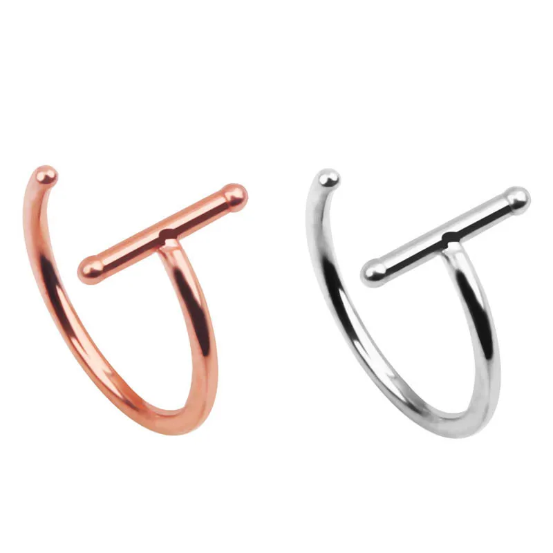
Nose Piercing Earrings Simple Rose Gold Silver Minimal Body Jewelry for women 