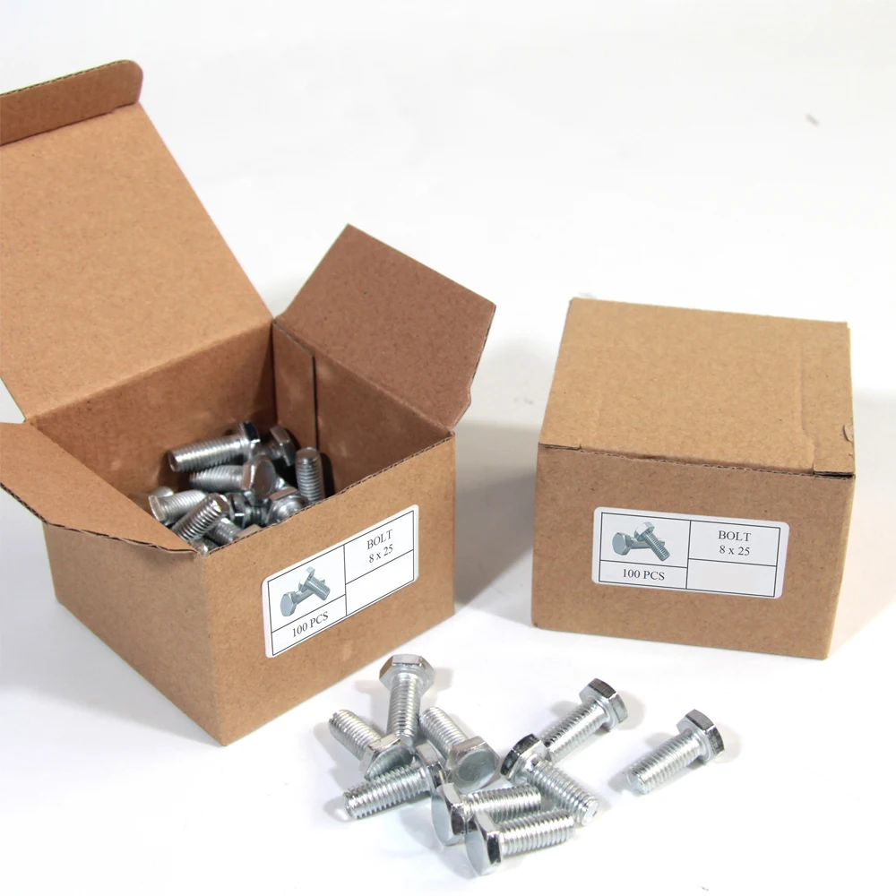 Metric steel hex head bolts M16-M30 DIN933 class 4.8&6.8 and washer nut
