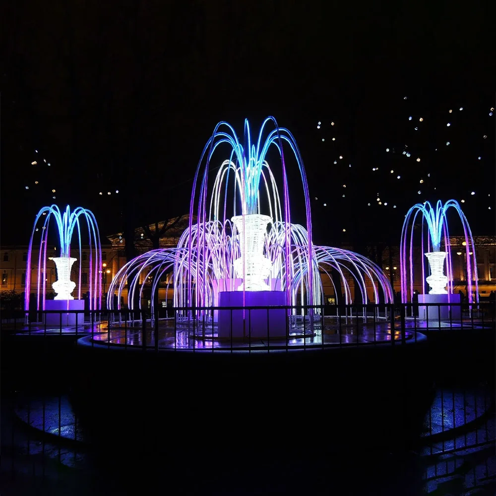 3D colorful Programmable Christmas decoration DMX/TTL pixel RGB motif light fountain