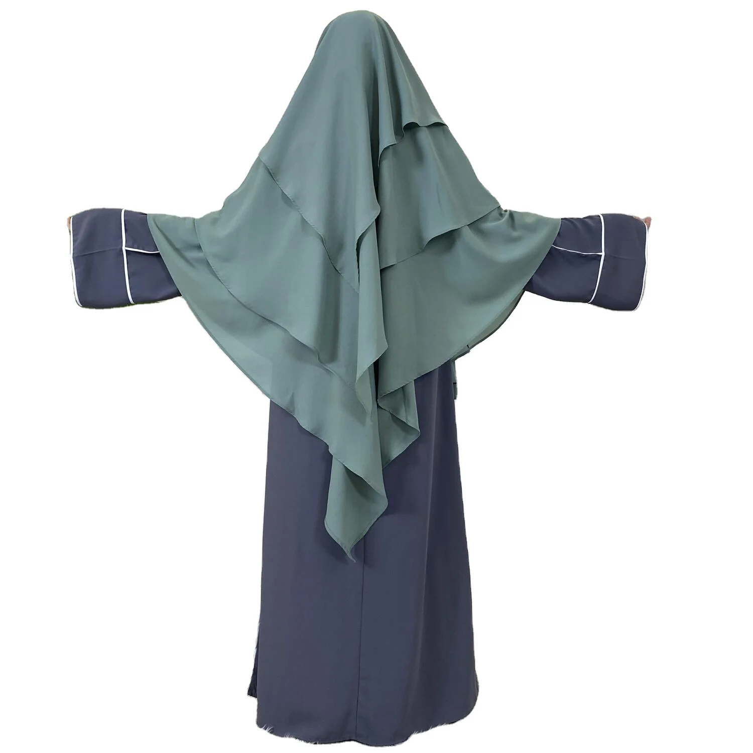khimaar three layers hijabs scarf niqab turban for Muslim women soft shawls scarves headband