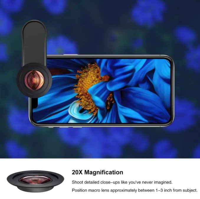 Hot Sale 5K Ultra Image HD Wide Angle 75MM 20x Macro Lens For Phone Android ISO System