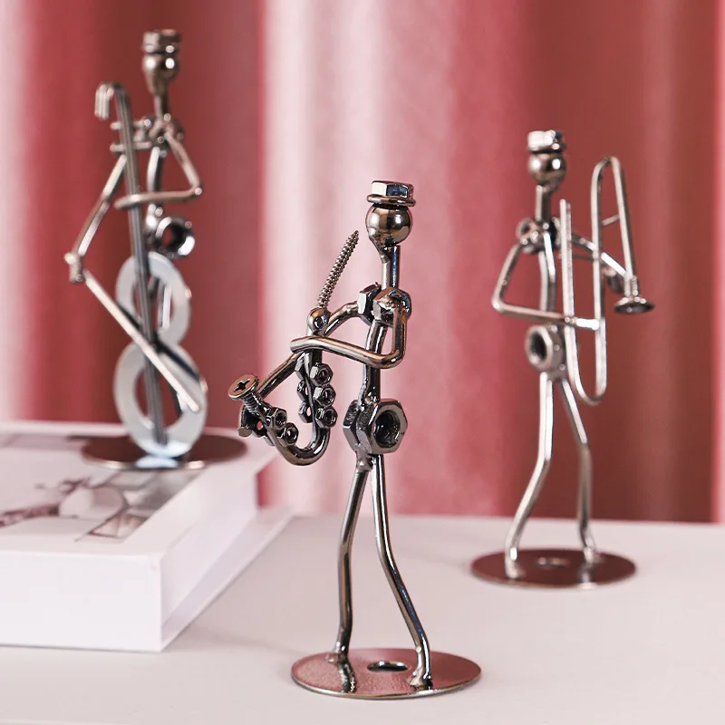 Creative Metal Band Figures Ornament Desktop Metal Iron Metal Figures Vintage Home Decorations