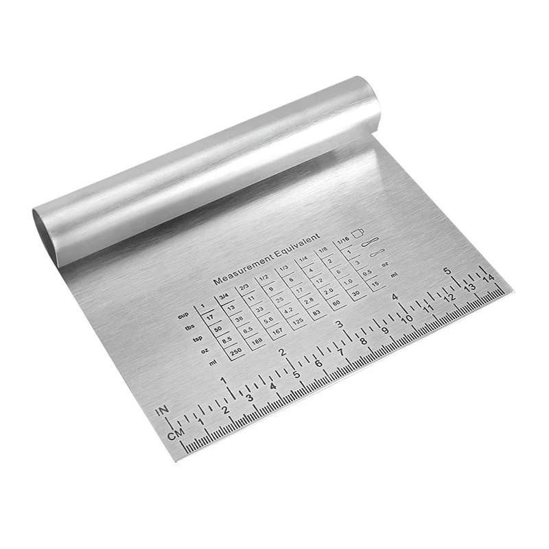 6' 8' 9' 10' 12' Dough Bench Scraper with Measuring Scale for Cake Pizza Cutter - Pastry Bread Separator Scale Knife