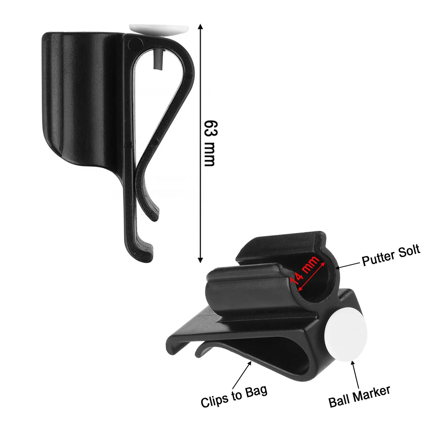 Factory Hot Stand Organizer Club Aid Golf Putter Holder on Clamp Clip Tool Accessory Bag for Training