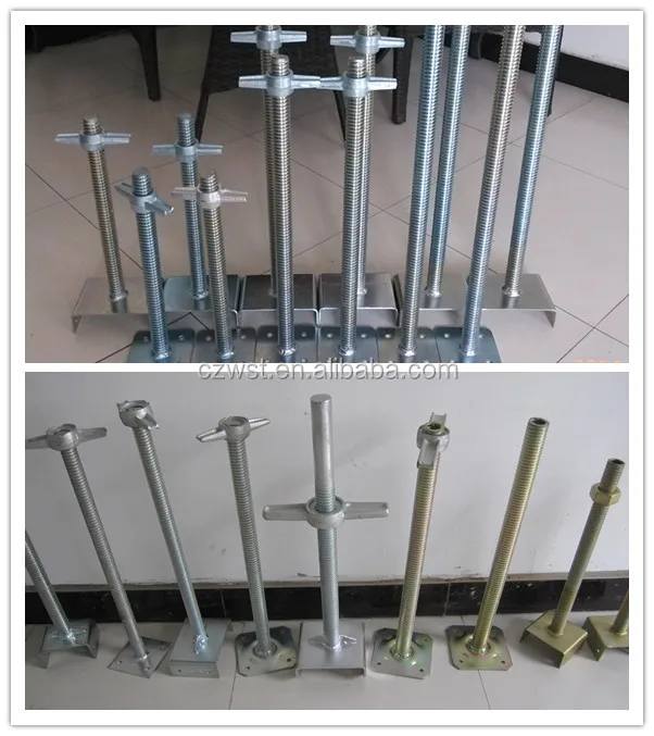 Q235 Scaffold Prop leveling shoring Painted Hollow Solid Adjustable Scaffolding screw jack base